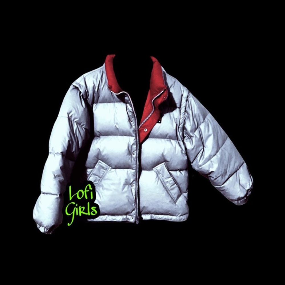 Vintage Tommy Hilfiger Metallic Holographic 3M Reflective XL Logo Puffer Jacket